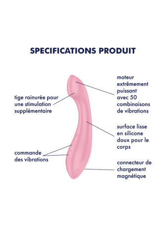Vibromasseur G spot rose, vibrations fortes G-Force Satisfyer - CC597835